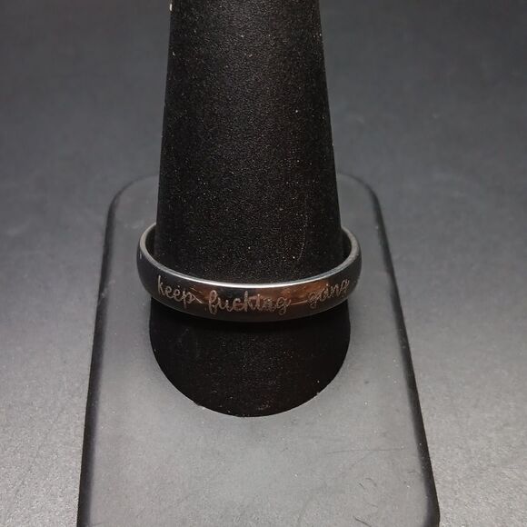 New Stainless Steel Silver Ring Size 11.5 Keep ...... Going - Picture 1 of 3